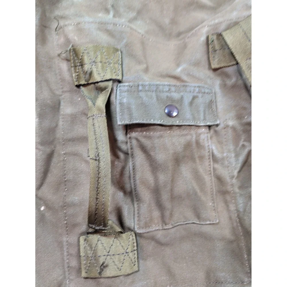 Vintage US Military Olive Drab Canvas Duffle Bag Backpack Sea Bag Stenciled